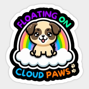 Floating On Cloud Paws Sticker